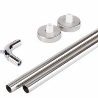 SET TUBO CROMADO ANGULAR LISO C/CODO +