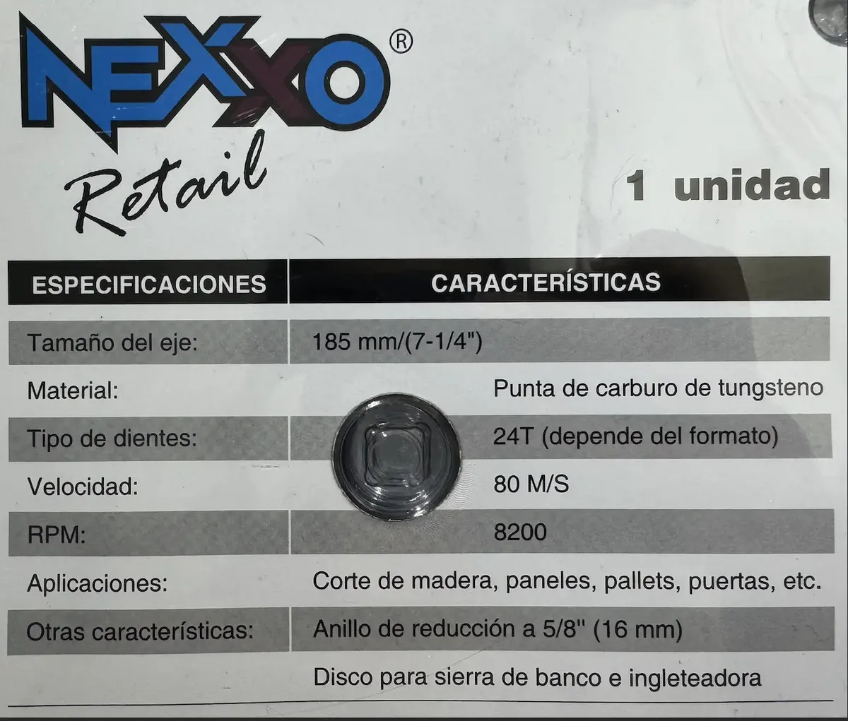 DISCO SIERRA MADERA 7 1/4" 24 DIENTES - NEXXO - Imagen 3